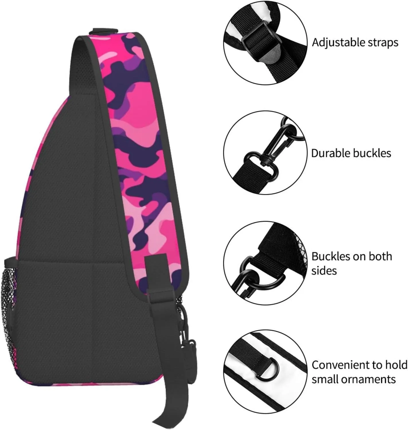 Camouflage Red Sling Backpack Hiking Backpack Crossbody Bag Sports Lightweight And waterproof Chest Bag Shoulder Bag For Women Men