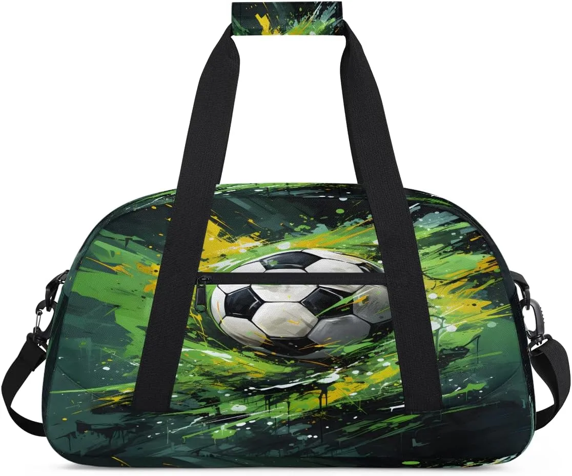 Camouflage Sports Kids Overnighter Duffel Bags for Boys, Carry-On Size Sports Gym Bag with Front Zipper Pocket for School Practice or Overnight Travel Weekender Sleepover Tote Bag