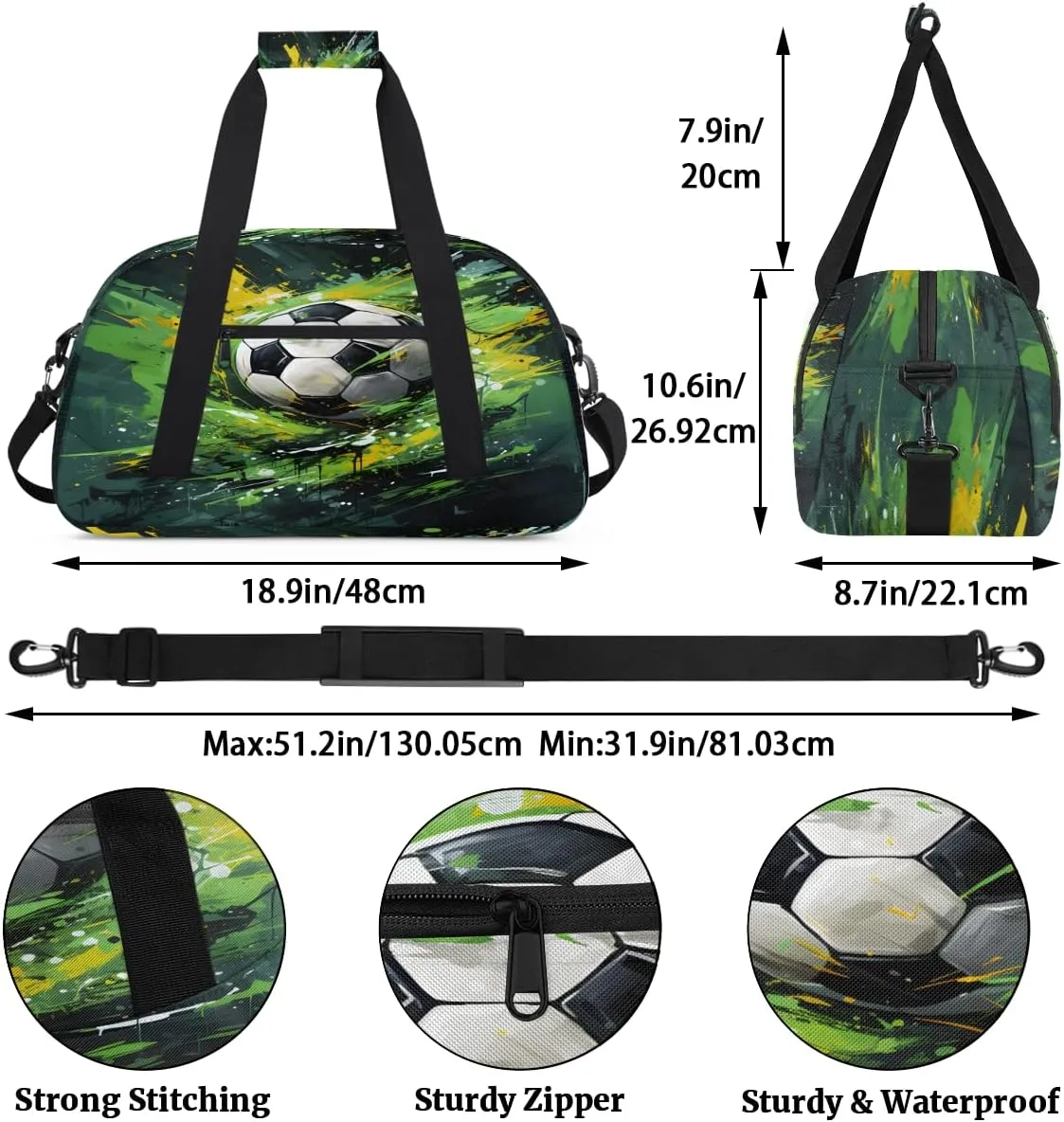 Camouflage Sports Kids Overnighter Duffel Bags for Boys, Carry-On Size Sports Gym Bag with Front Zipper Pocket for School Practice or Overnight Travel Weekender Sleepover Tote Bag