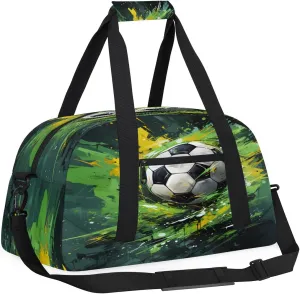 Camouflage Sports Kids Overnighter Duffel Bags for Boys, Carry-On Size Sports Gym Bag with Front Zipper Pocket for School Practice or Overnight Travel Weekender Sleepover Tote Bag