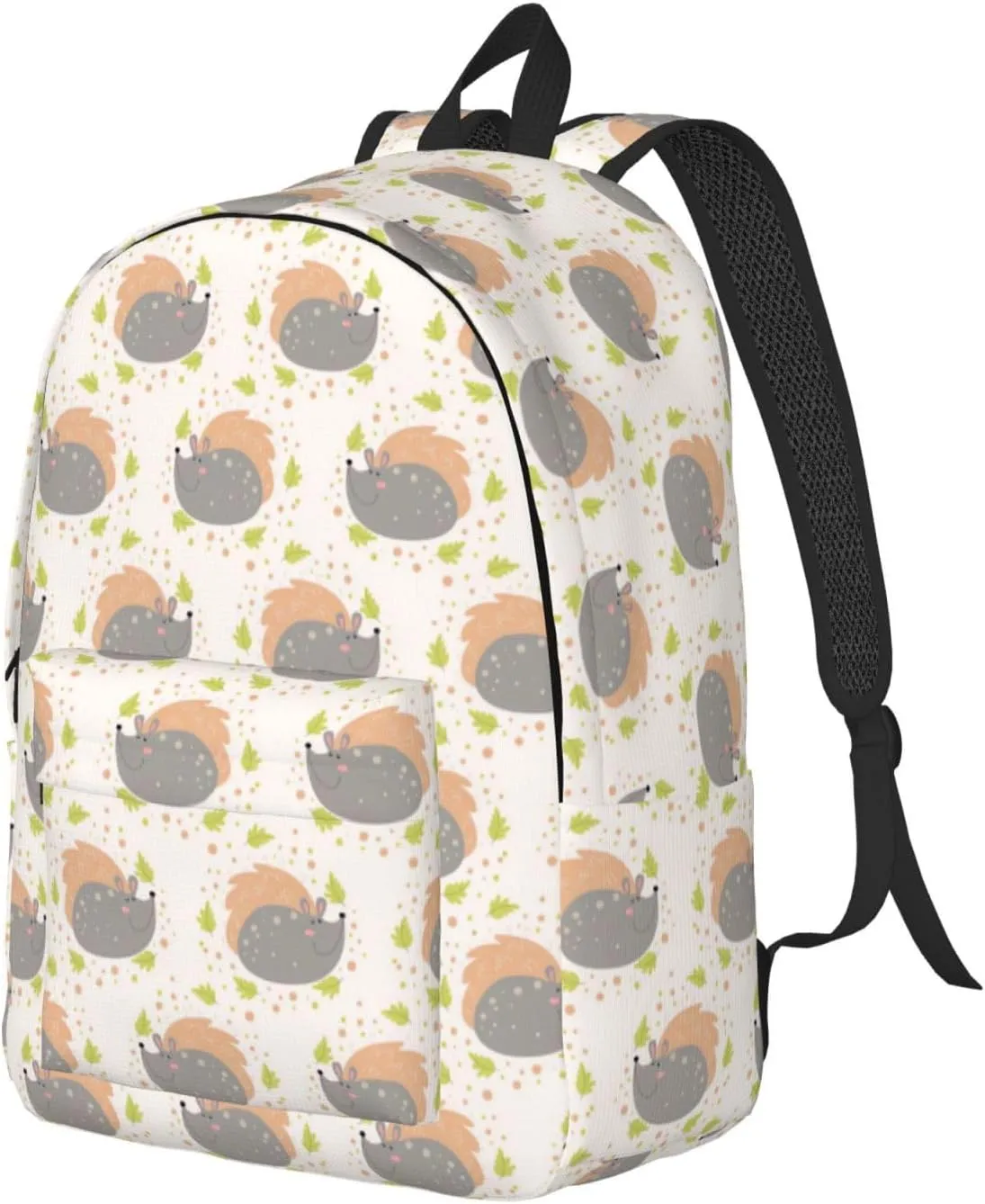 Canvas Casual Backpack Laptop Bag Suitable for Travel Office Outdoor Sports Men and Women Cute Porcupine