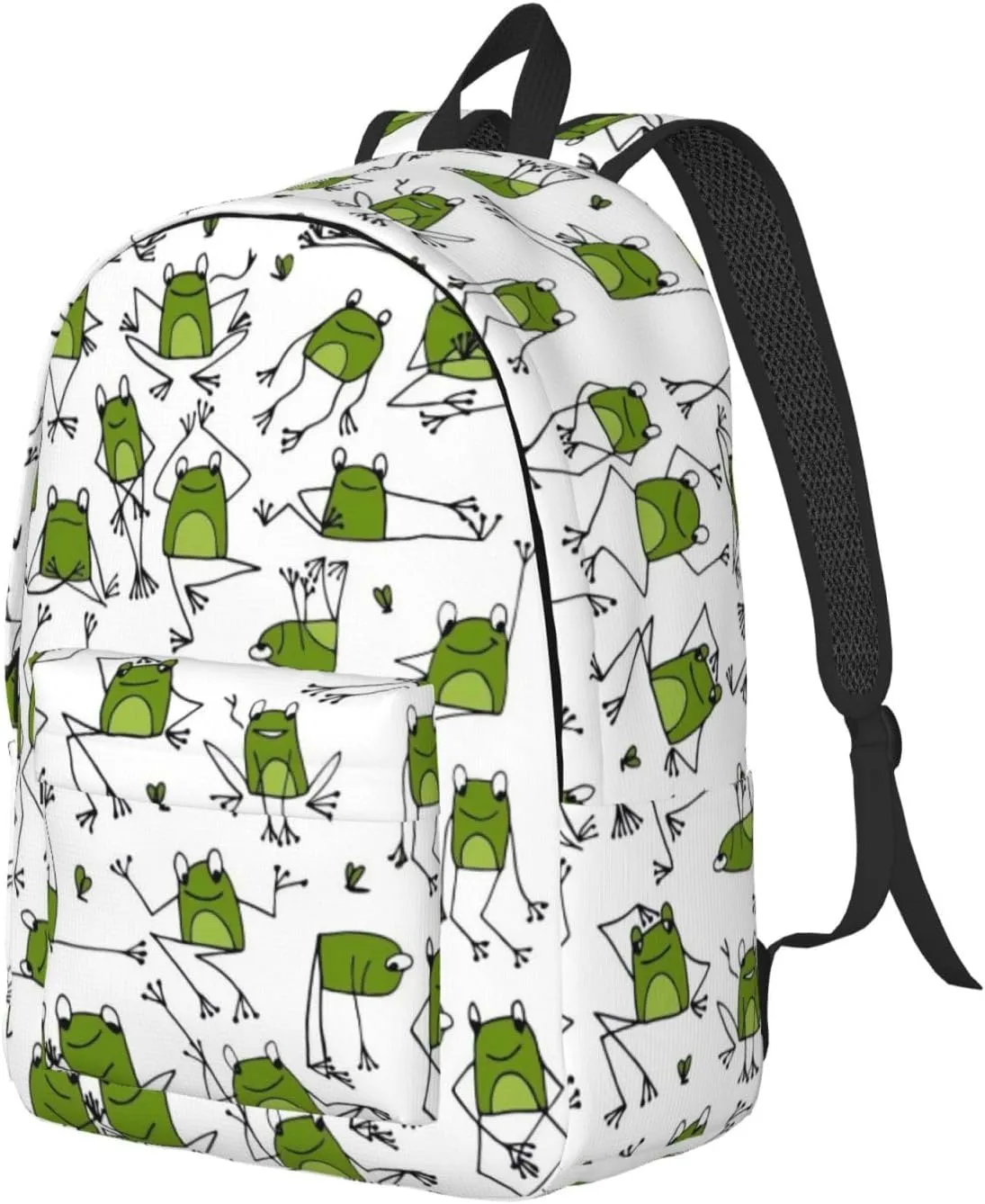 Canvas Casual Backpack Laptop Bag Suitable for Travel Office Outdoor Sports Men and Women Frog