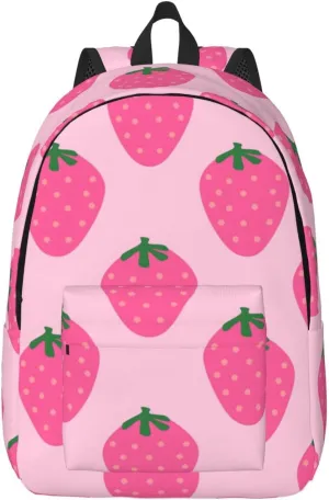 Canvas Casual Backpack Laptop Bag Suitable for Travel Office Outdoor Sports Men and Women Super Pink Berry