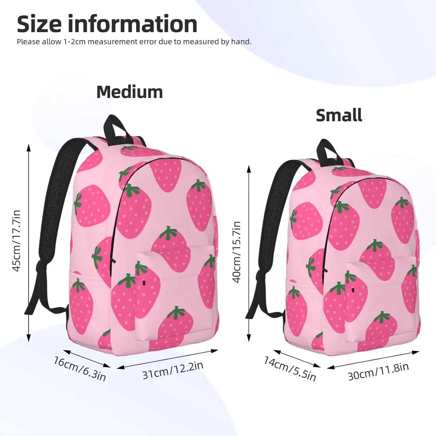 Canvas Casual Backpack Laptop Bag Suitable for Travel Office Outdoor Sports Men and Women Super Pink Berry