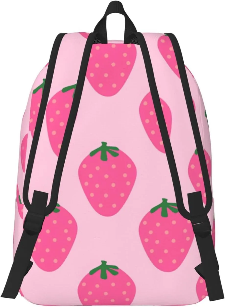 Canvas Casual Backpack Laptop Bag Suitable for Travel Office Outdoor Sports Men and Women Super Pink Berry
