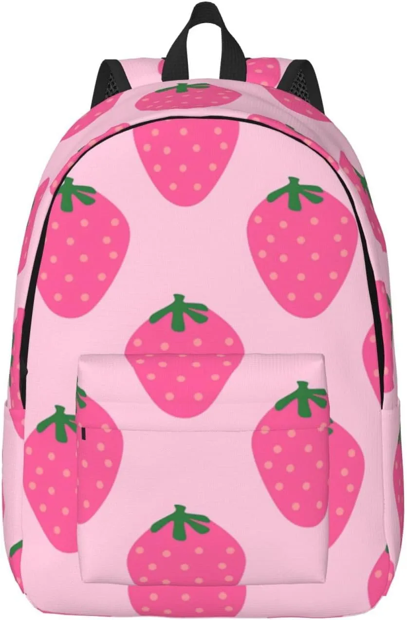 Canvas Casual Backpack Laptop Bag Suitable for Travel Office Outdoor Sports Men and Women Super Pink Berry