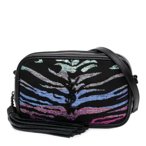 Canvas Metallic Tiger Print Monogram Lou Camera Bag