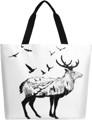 Canvas Tote Bag Large Women Casual Shoulder Bag Handbag Reusable Beach Shopping Grocery Bag For Outdoors