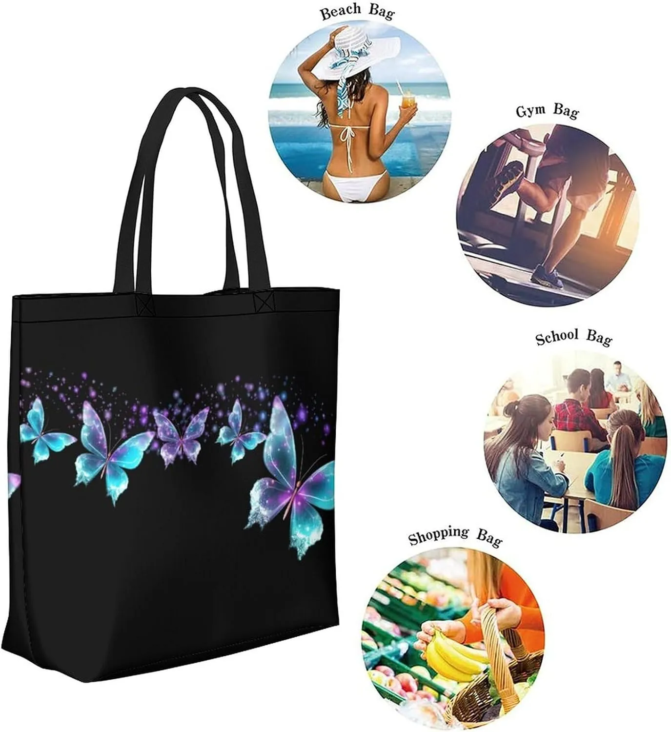 Canvas Tote Bag Large Women Casual Shoulder Bag Handbag Reusable Beach Shopping Grocery Bag For Outdoors