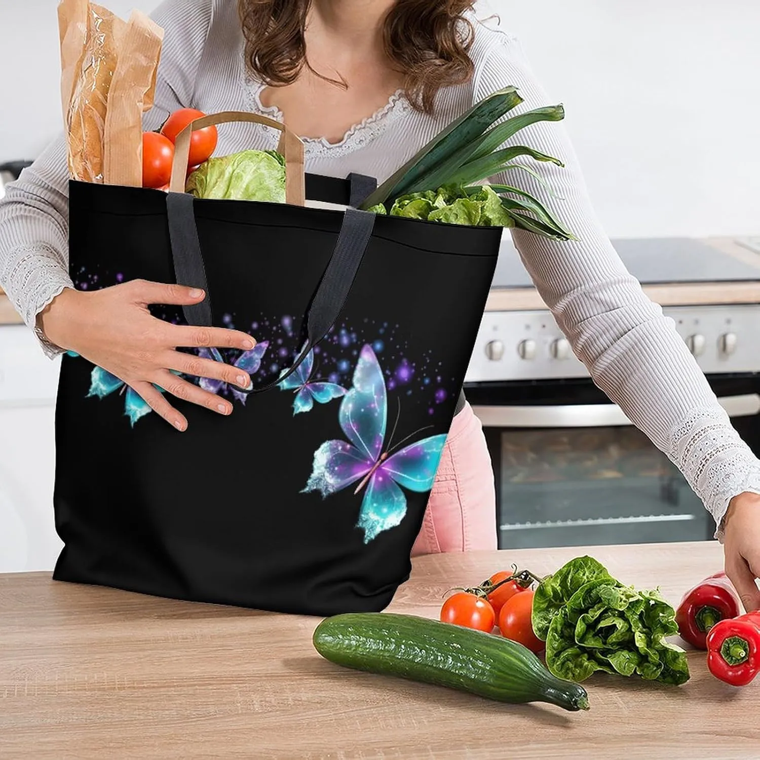 Canvas Tote Bag Large Women Casual Shoulder Bag Handbag Reusable Beach Shopping Grocery Bag For Outdoors