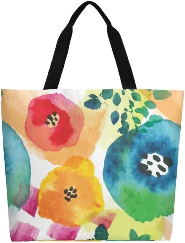 Canvas Tote Bag Large Women Casual Shoulder Bag Handbag Reusable Beach Shopping Grocery Bag For Outdoors