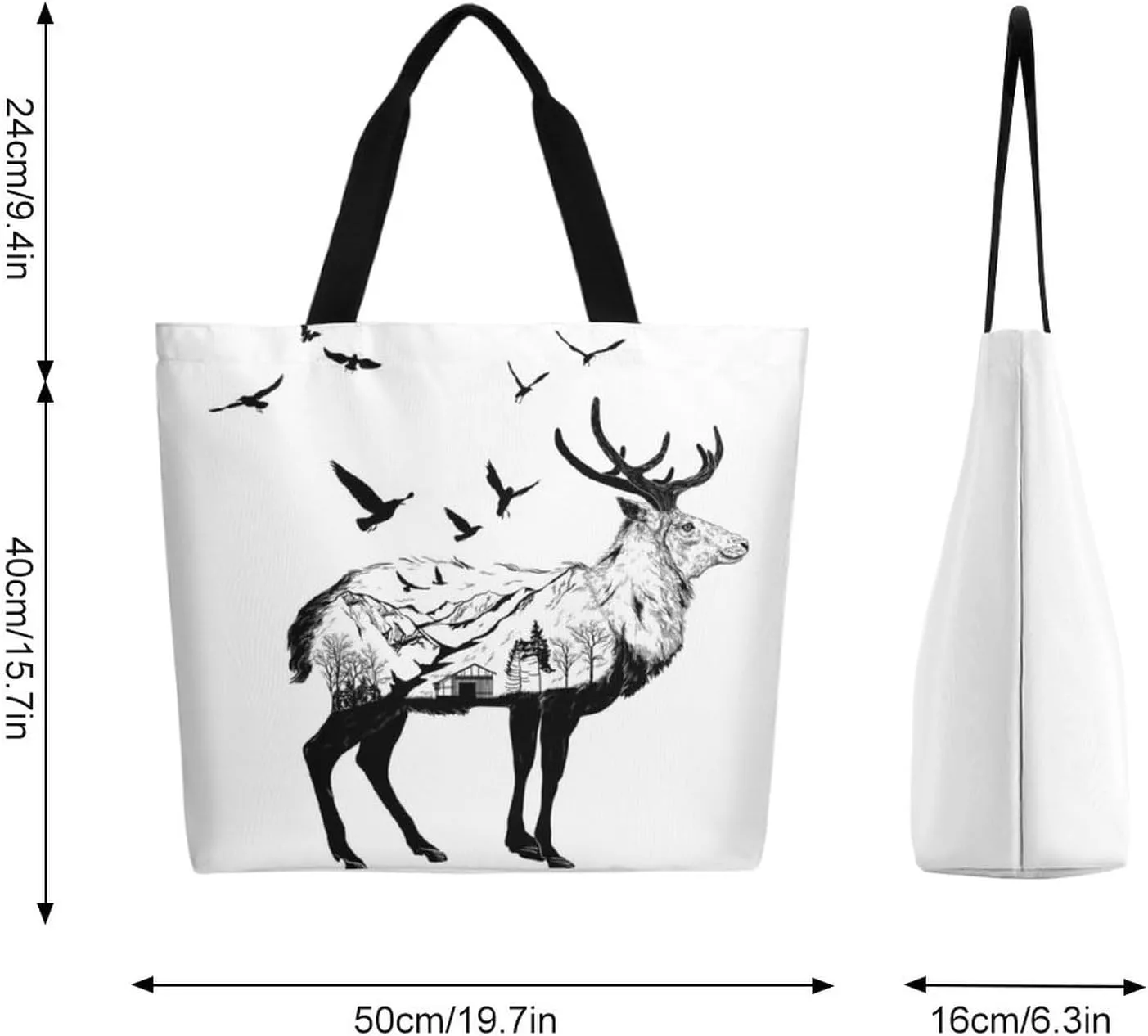 Canvas Tote Bag Large Women Casual Shoulder Bag Handbag Reusable Beach Shopping Grocery Bag For Outdoors