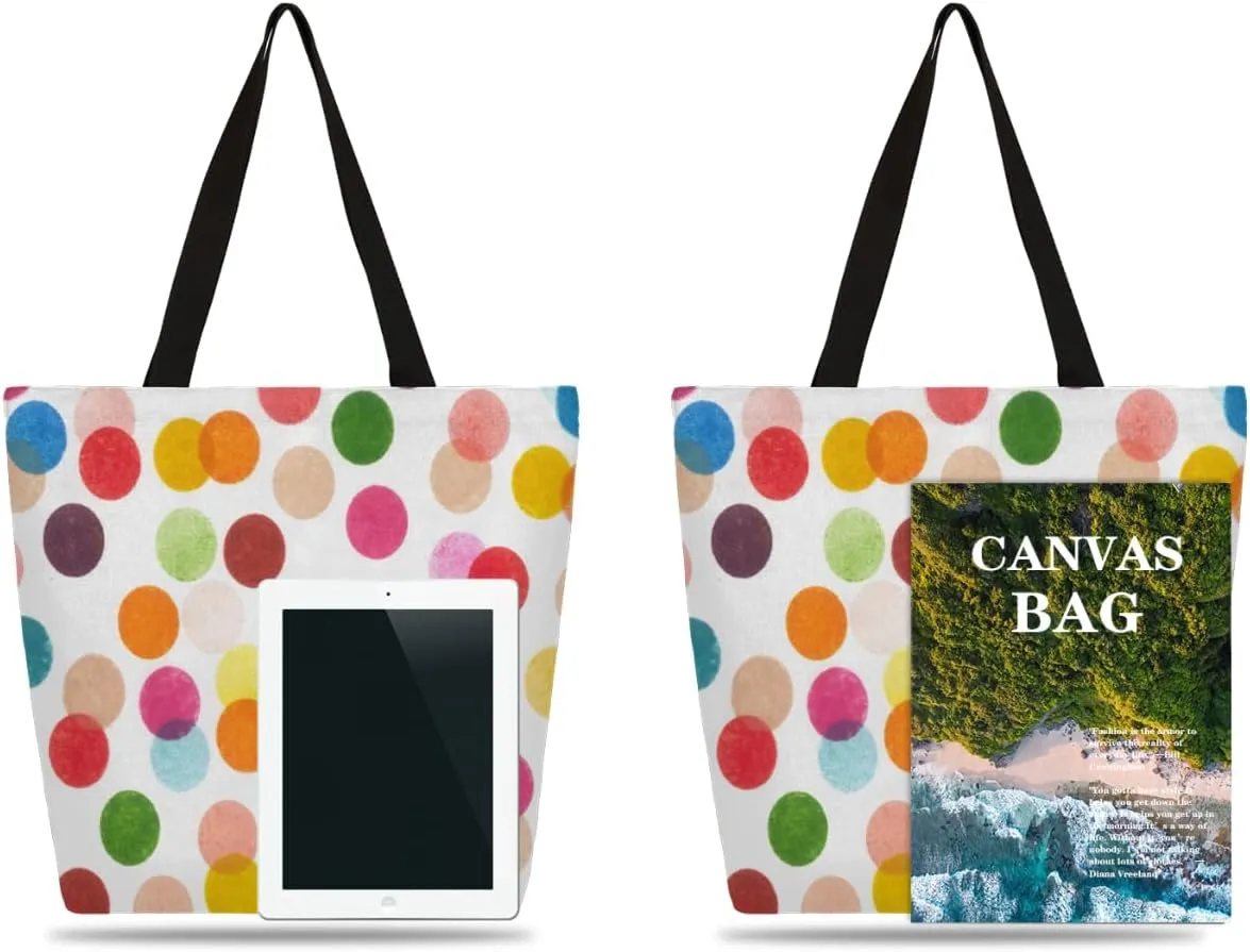 Canvas Tote Bag Large Women Casual Shoulder Bag Handbag Reusable Storage Shoulder Bag