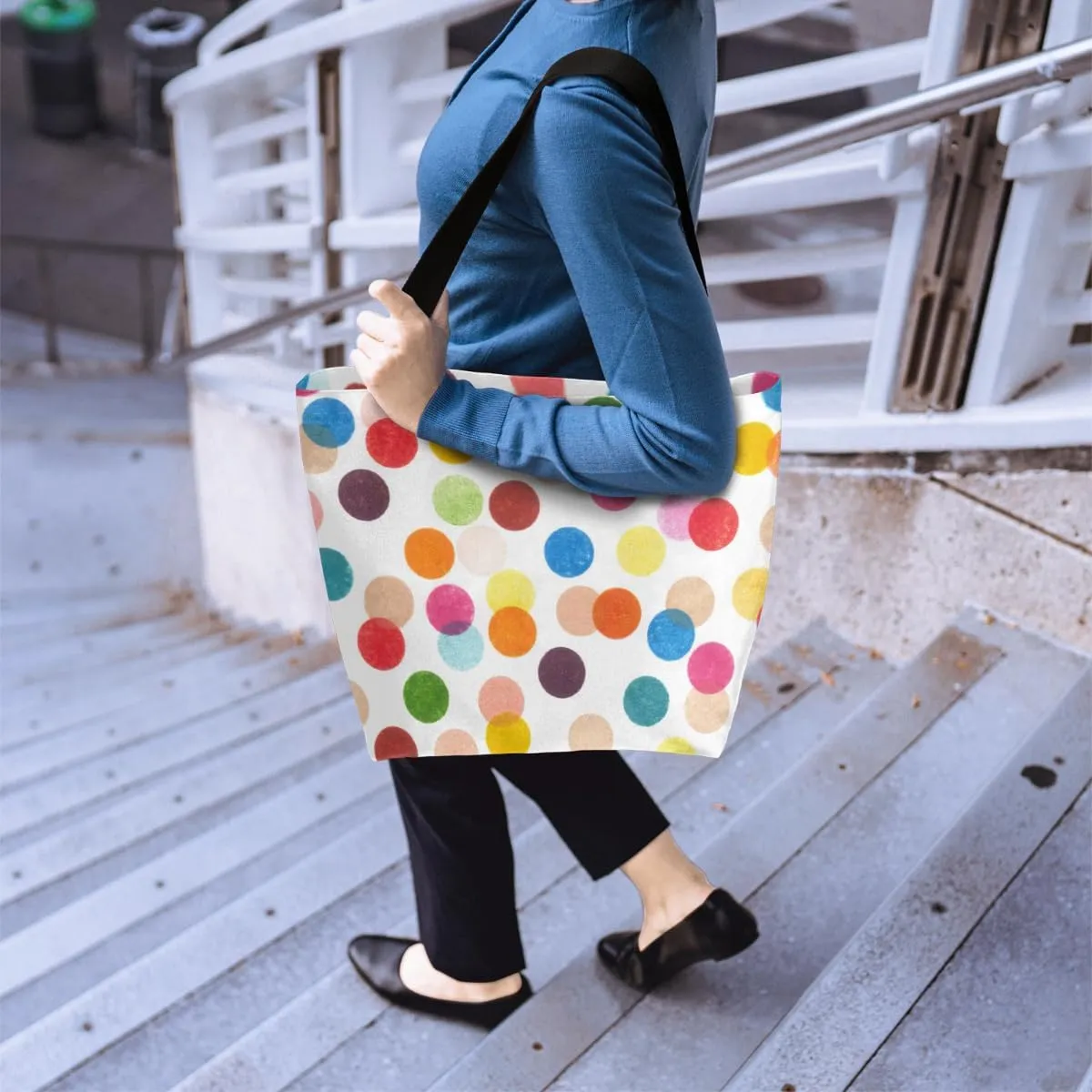 Canvas Tote Bag Large Women Casual Shoulder Bag Handbag Reusable Storage Shoulder Bag