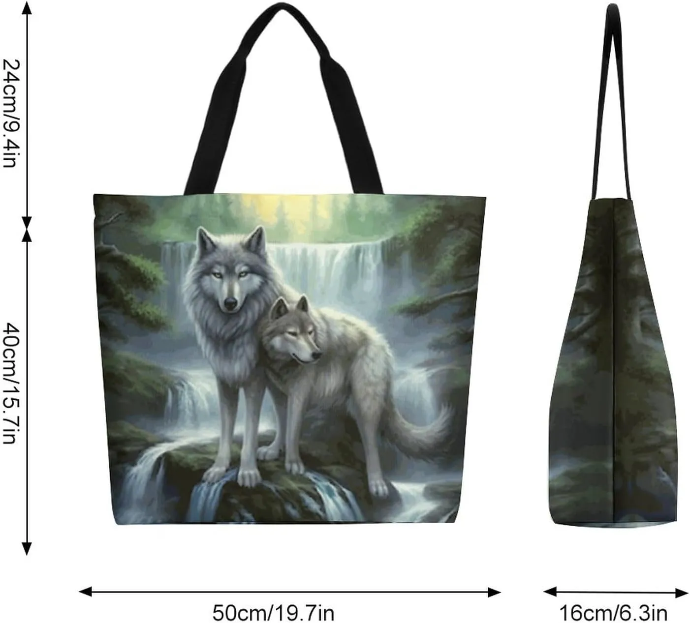 Canvas Tote Bag - Large Women's Casual Shoulder Handbag - Reusable Beach & Shopping Grocery Bag for Outdoors