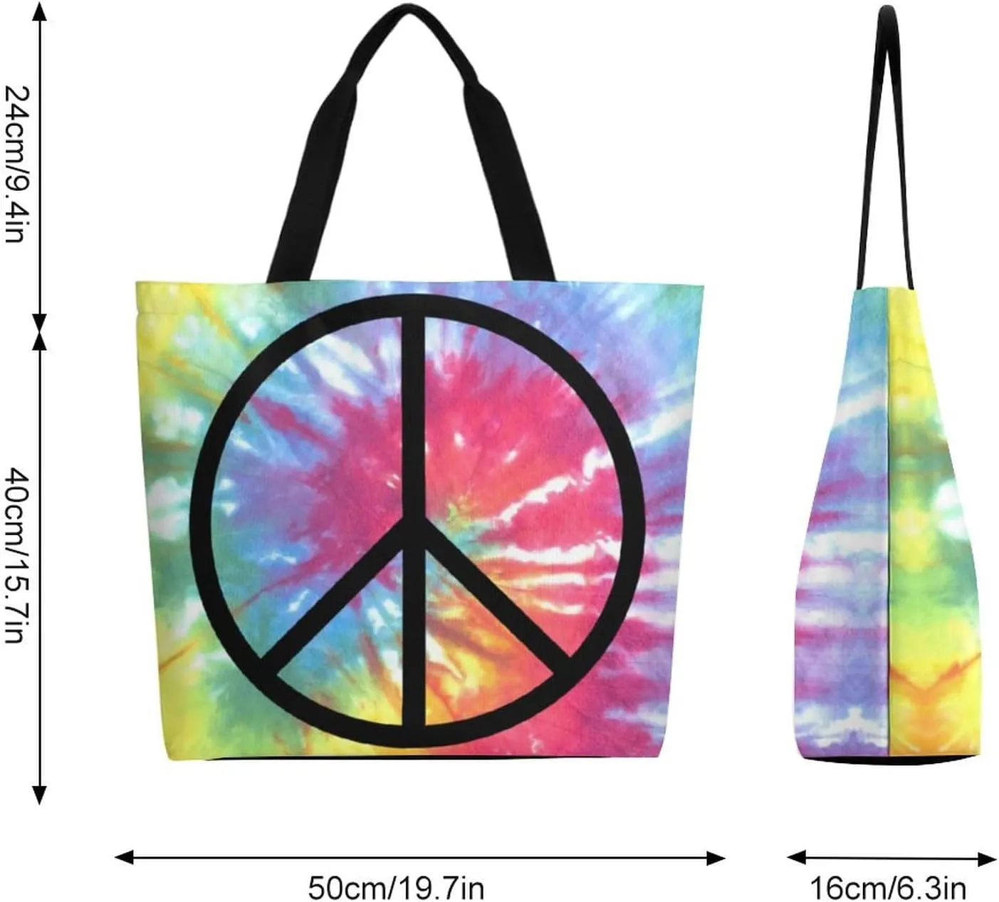 Canvas Tote Bag - Large Women's Casual Shoulder Handbag - Reusable Beach & Shopping Grocery Bag for Outdoors
