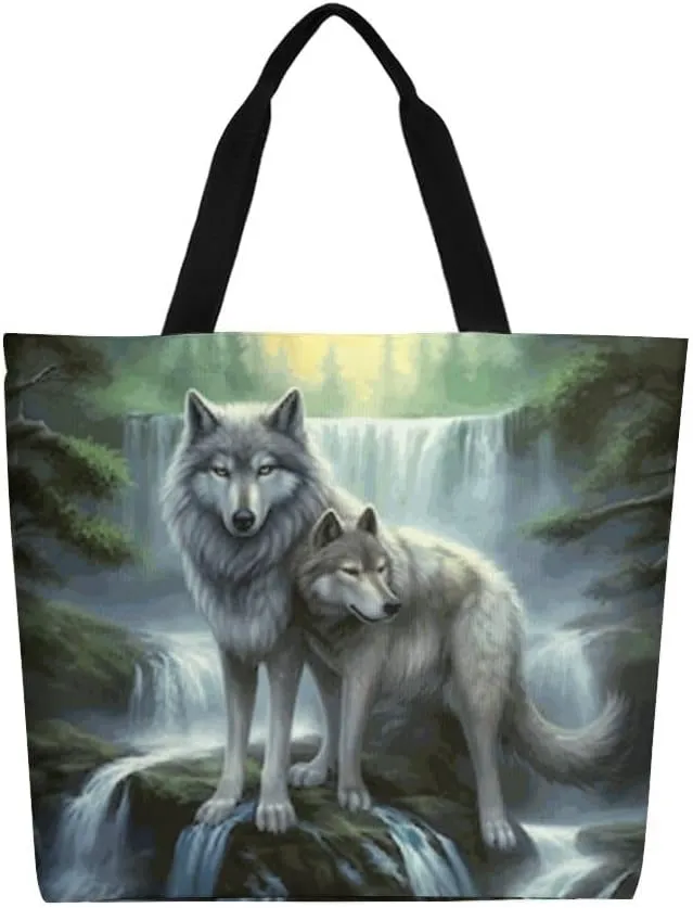 Canvas Tote Bag - Large Women's Casual Shoulder Handbag - Reusable Beach & Shopping Grocery Bag for Outdoors