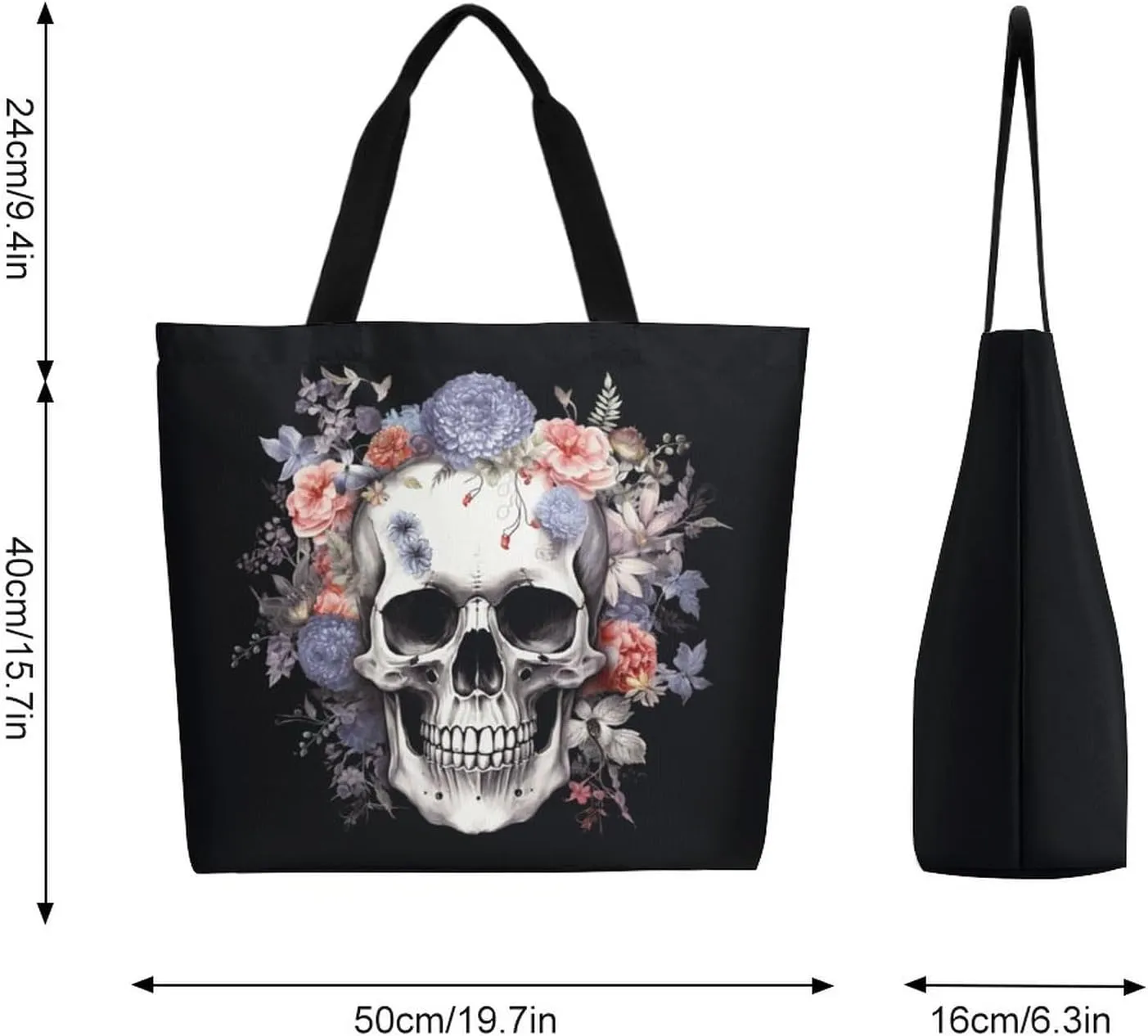 Canvas Tote Bag - Large Women's Casual Shoulder Handbag - Reusable Beach Shopping Grocery Bag for Outdoors