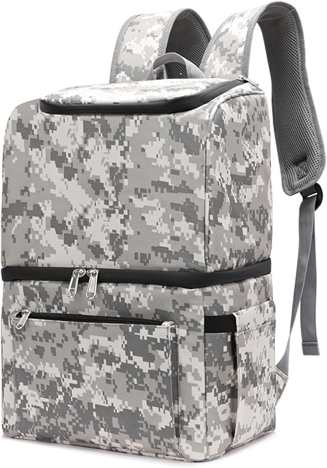 Car Camping Coolers for Audi A1/A2/A3/A4/A5/A6/A7/A8/quattro, Waterproof Portable Cooler, Leak Proof Picnic Insulated Bag, Ultra-Light Premium Ice Chest Box,B-White-Gray Camouflage