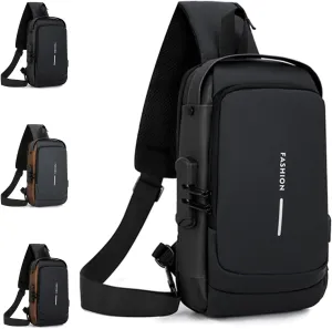 Carbon Fiber Streamline Anti-Theft Sling Bag, Sling Bag Anti Theft, Carbon Fiber Sling Bags for Men