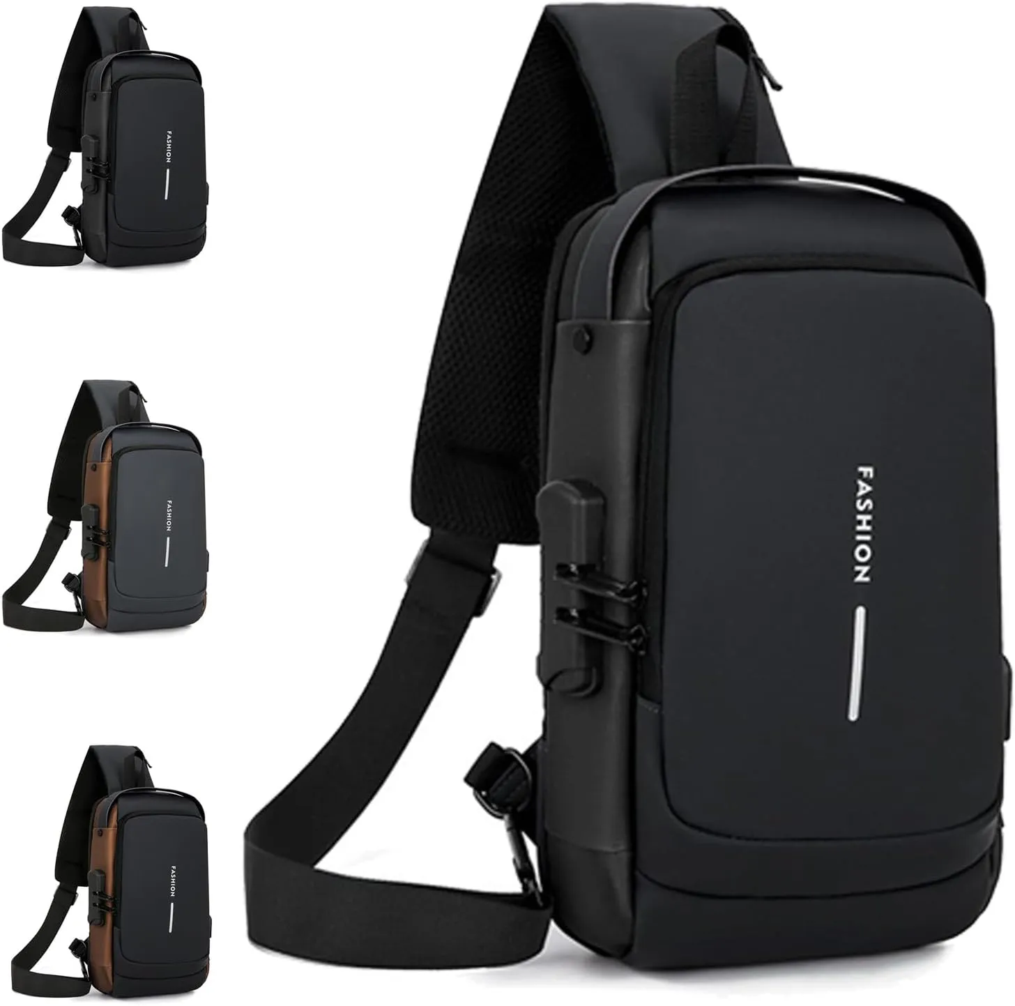 Carbon Fiber Streamline Anti-Theft Sling Bag, Sling Bag Anti Theft, Carbon Fiber Sling Bags for Men