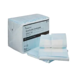 Cardinal Health™ Breathable Underpads, Wings™ Plus, Heavy Absorbency, Light Blue, 23 x 36IN, Case of 72 (6 Bags of 12)