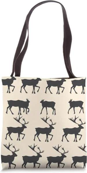 Caribou Minimalist Animal Wildlife Pattern Tote Bag