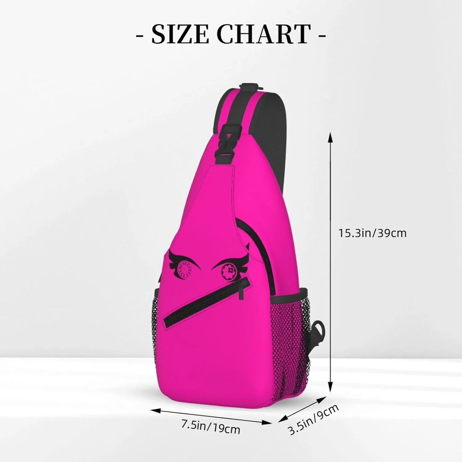 Cartoon Cool Eyes Crossbody Bag Cross Chest Bag Adjustable Sling Backpack Sports Gym Shoulder Bags Travel Cycling Daypack Diagonally Casual Rucksack