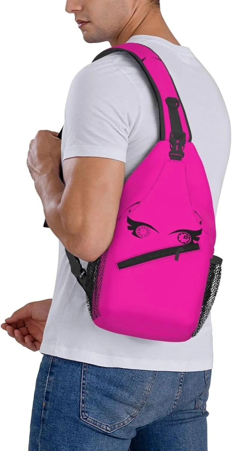 Cartoon Cool Eyes Crossbody Bag Cross Chest Bag Adjustable Sling Backpack Sports Gym Shoulder Bags Travel Cycling Daypack Diagonally Casual Rucksack