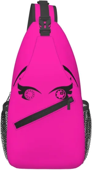 Cartoon Cool Eyes Crossbody Bag Cross Chest Bag Adjustable Sling Backpack Sports Gym Shoulder Bags Travel Cycling Daypack Diagonally Casual Rucksack