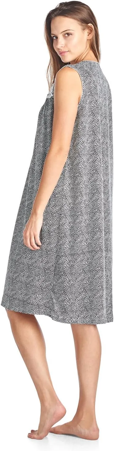 Casual Nights Women's Fancy Lace Trim Sleeveless Nightgown
