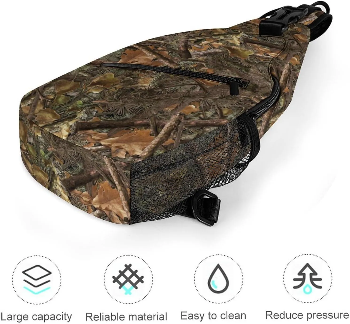 Casual Sling Backpack, Rope Bag, for Hunting Trees Camo Military Army Camouflage Shoulder Crossbody Bag Chest Pack, Bookbag, Gym Bags Sack Daypack Outdoor Backpack for Man Women Lady s