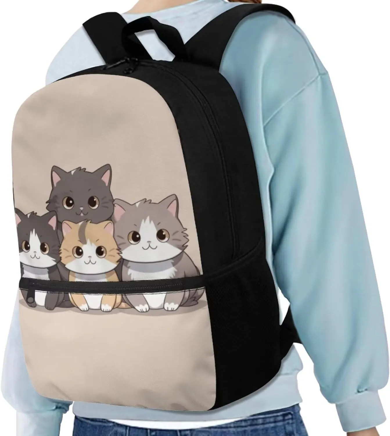 Cat Backpack for Girls Age 8-10 14-16 Kids School Backpacks Elementary Bookbag Kindergarten Preschool Schoolbag Teen School Backpack Daypack Travel Hiking Rucksack