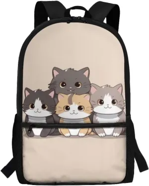 Cat Backpack for Girls Age 8-10 14-16 Kids School Backpacks Elementary Bookbag Kindergarten Preschool Schoolbag Teen School Backpack Daypack Travel Hiking Rucksack