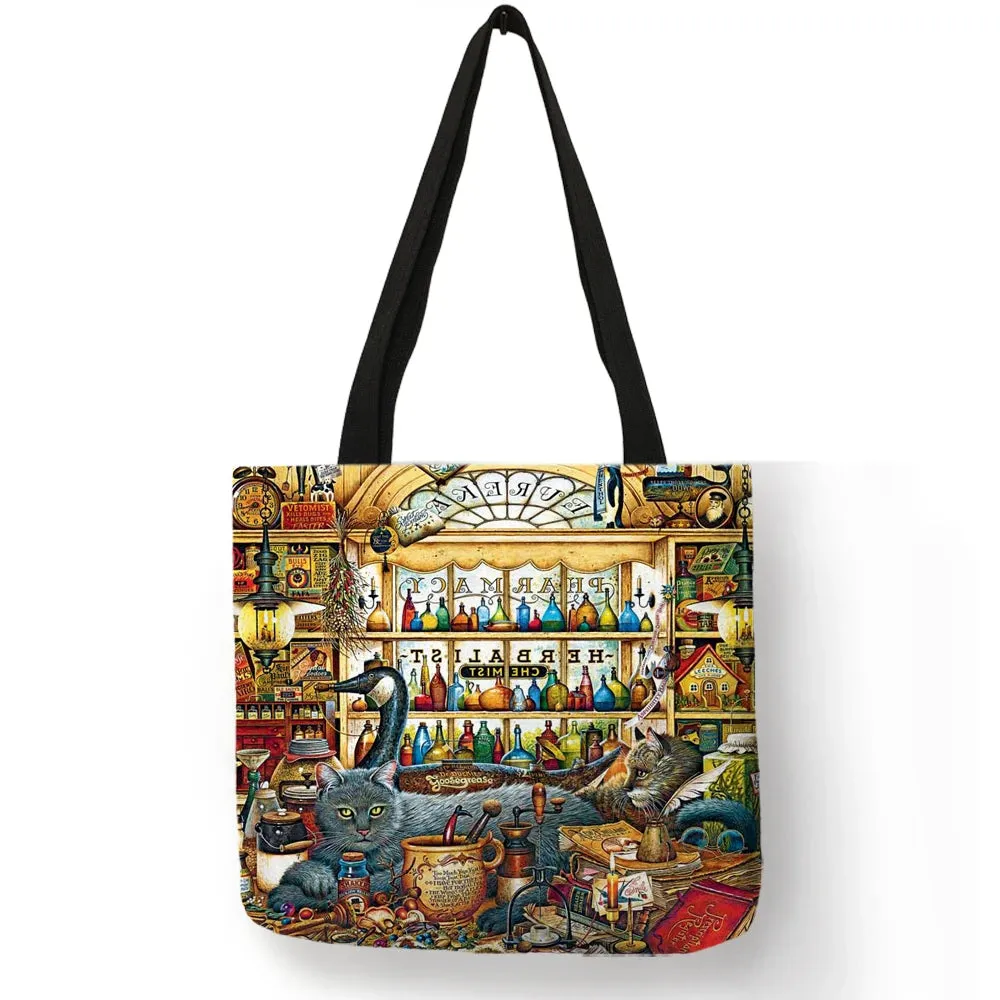 Cat Print - Tote Bags