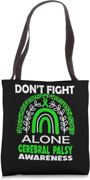 Cerebral Palsy Awareness Green Leopard Print Ribbon Tote Bag