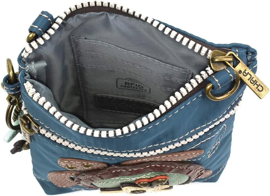 CHALA Crossbody RFID Cell Phone Purse - Women Nylon/Faux Leather Multicolor Handbag with Adjustable Strap Venture
