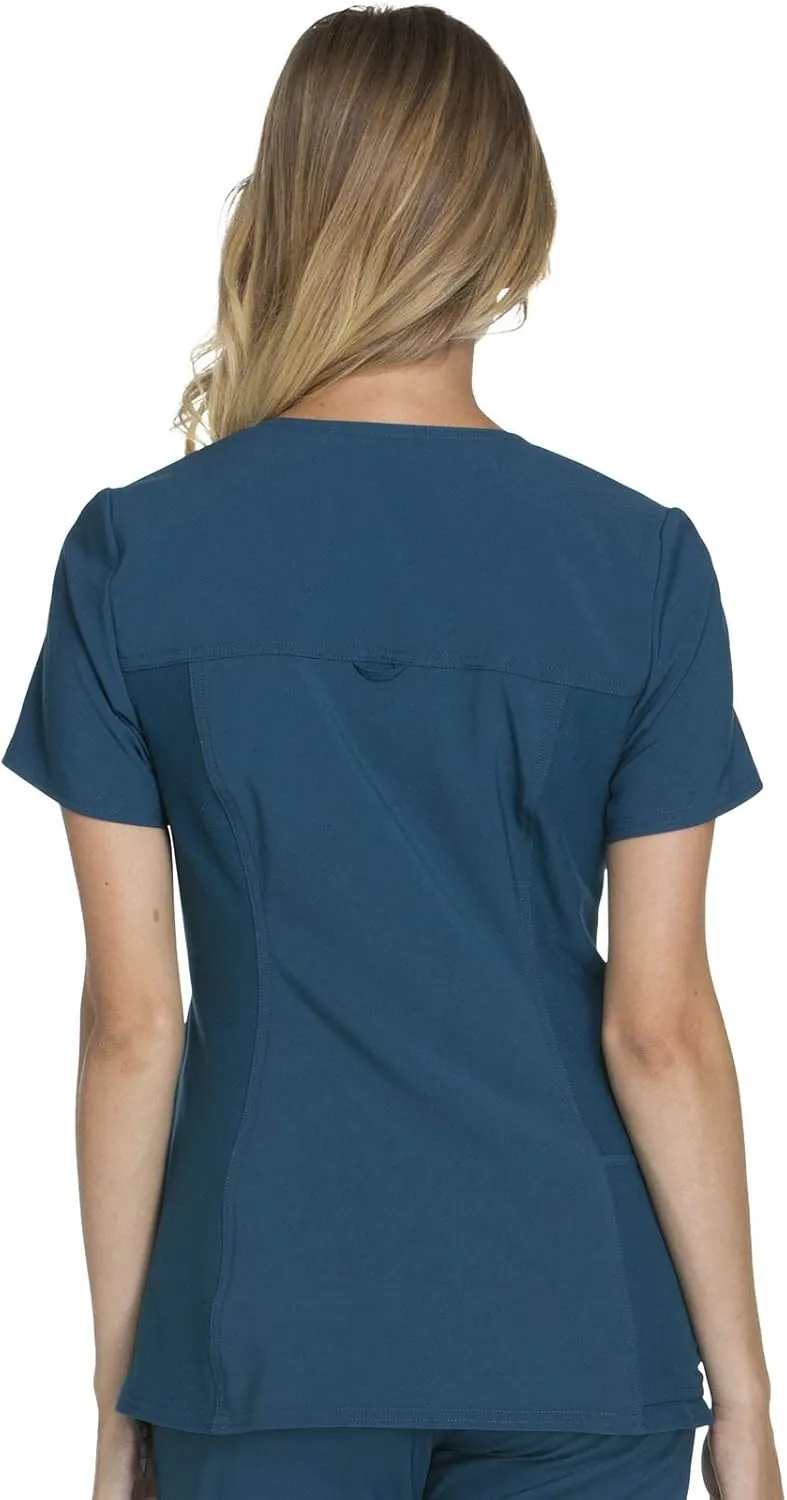Cherokee Women's Medical Scrub Top Iflex V-Neck Knit Panel Top CK605