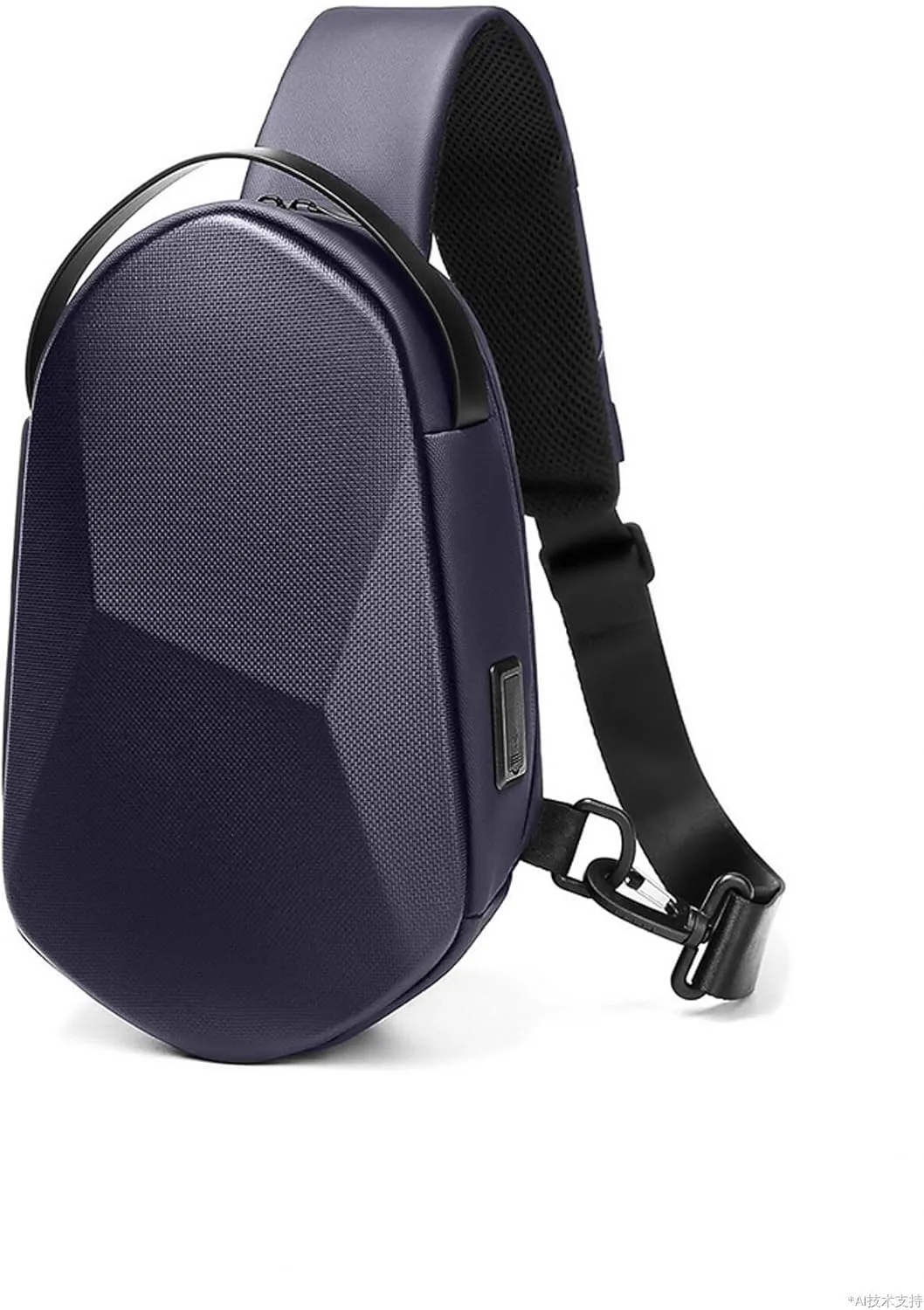 Chest Bag Mens Crossbody Multifunctional Fashion Fashion Fashion Casual Summer Waterproof Crossbody Hard Shell Motorcycle Shoulder Bag (Blue)