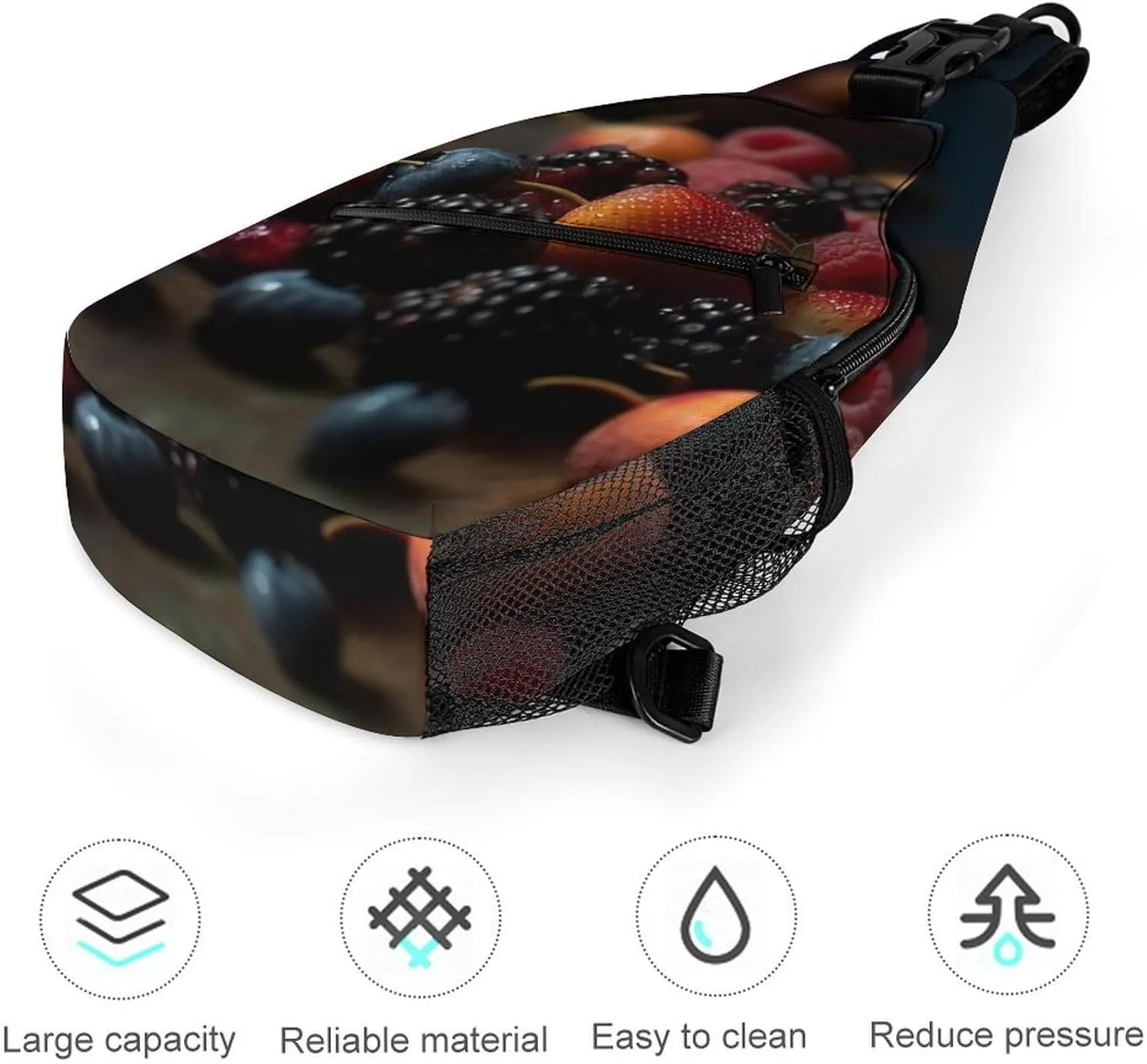 Chest Bag Sling Bag for Men Women Berries on The Table Sport Sling Backpack Lightweight Shoulder Bag for Travel