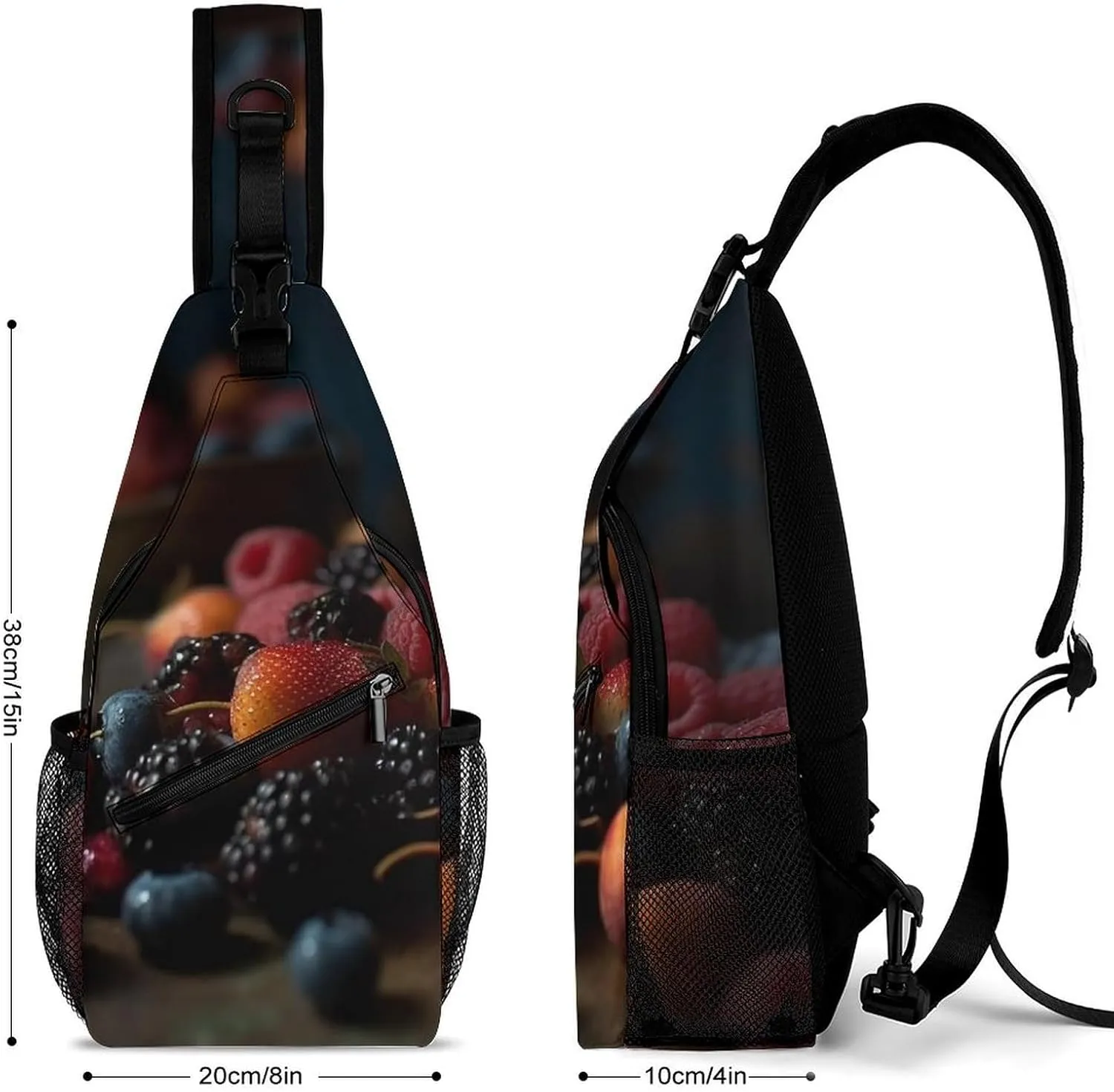 Chest Bag Sling Bag for Men Women Berries on The Table Sport Sling Backpack Lightweight Shoulder Bag for Travel