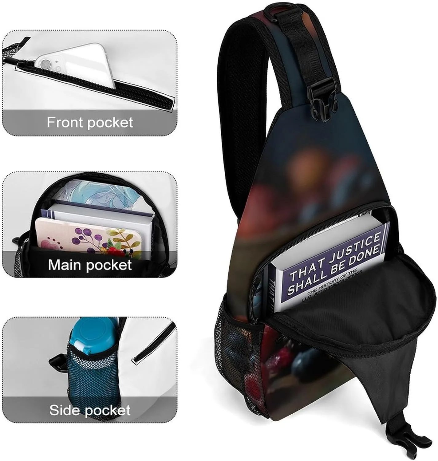 Chest Bag Sling Bag for Men Women Berries on The Table Sport Sling Backpack Lightweight Shoulder Bag for Travel