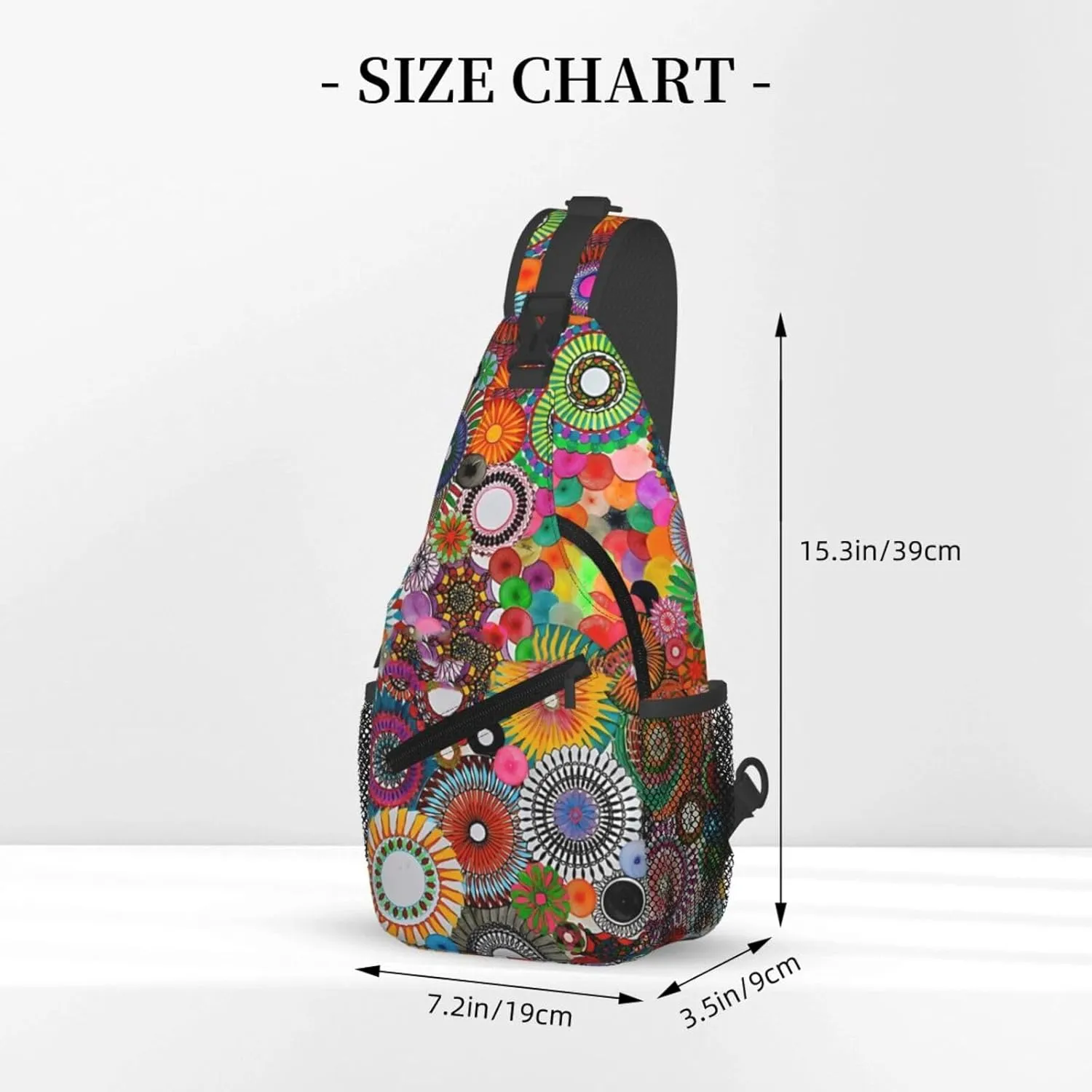Childhood Dreams, A Colorful Drawing Chest Sling Bag Crossbody Shoulder Backpack Bag Gym Cycling Travel Hiking Daypack Cross Bag