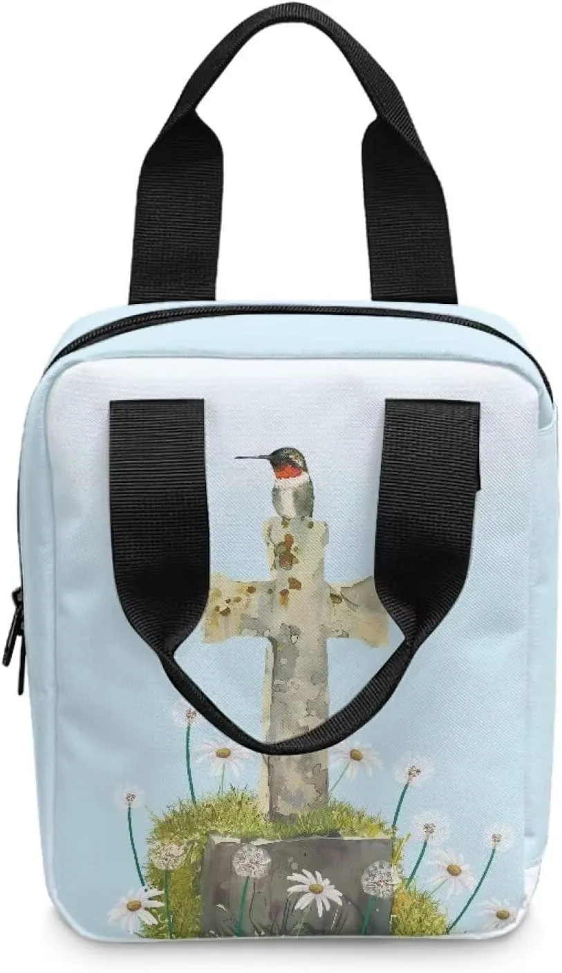 Christian Print Bible Cover,Polyester Bible Case for Women,Cross Floral Print Bible Bag Bible Case with Top Handle