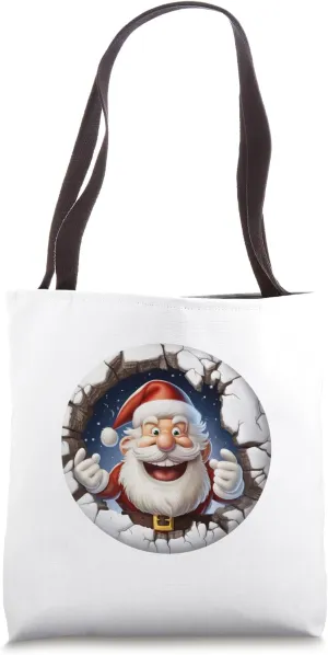 Christmas Break Through - Santa - Funny Holiday Season Tote Bag
