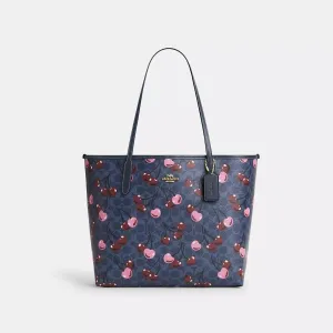 City Tote Bag In Signature Canvas With Cherry Print