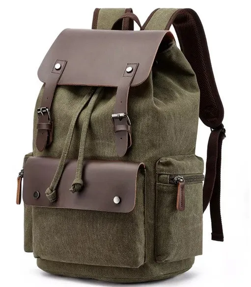 Classic Canvas Rucksack - Leather Trim