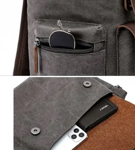 Classic Canvas Rucksack - Leather Trim