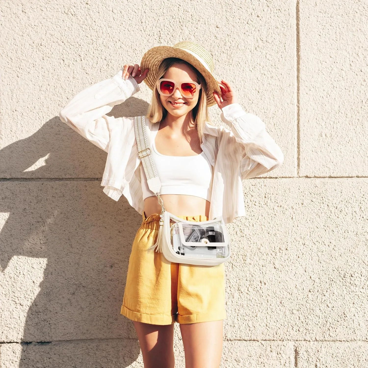 Clear Bag for Stadium Events, Clear Purses for Women, Crossbody Stadium Approved
