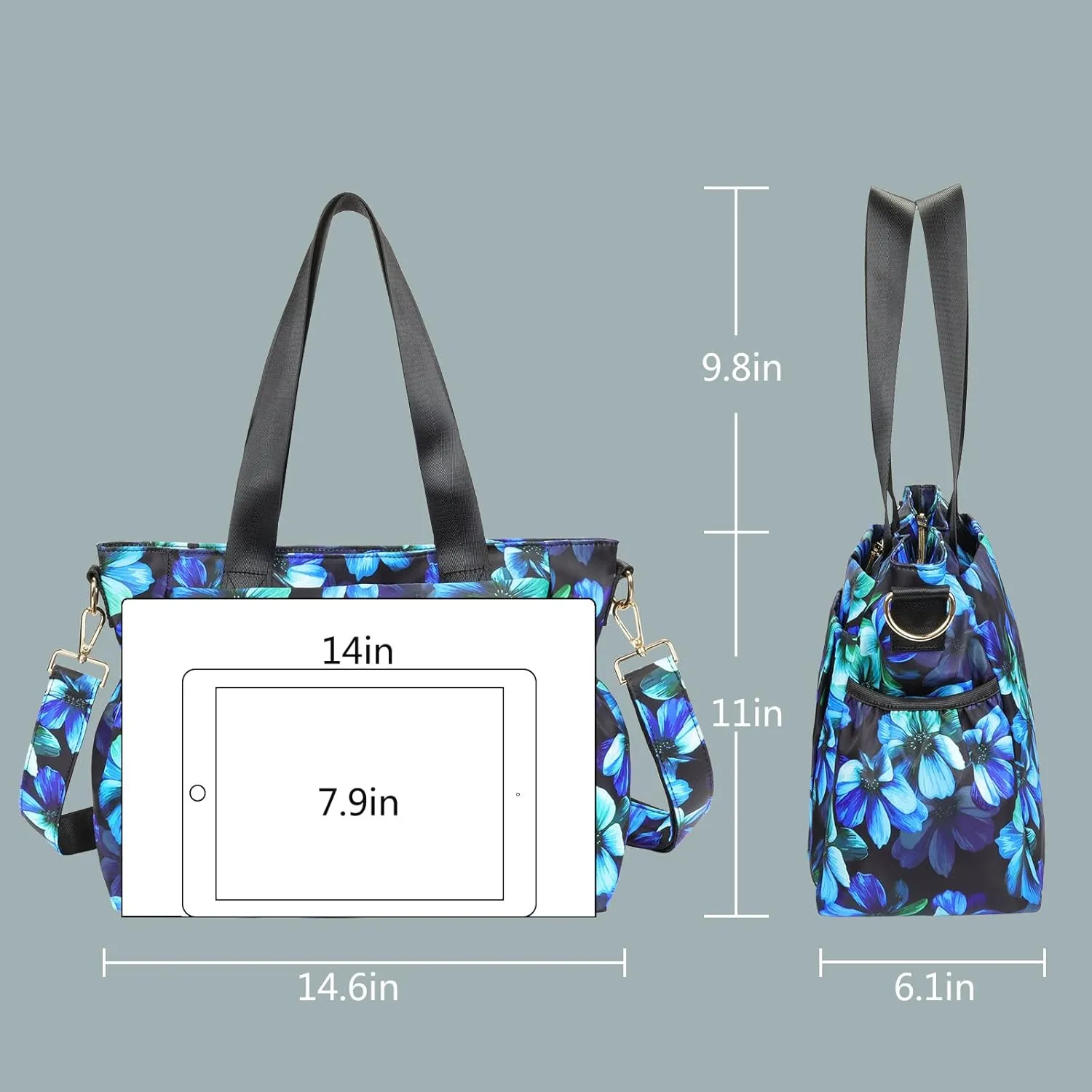 CLOUDMUSIC Crossbody Bags Shoulder Tote Handbag Nylon With Straps Waterproof Multi Bottle Pockets For Women Trendy